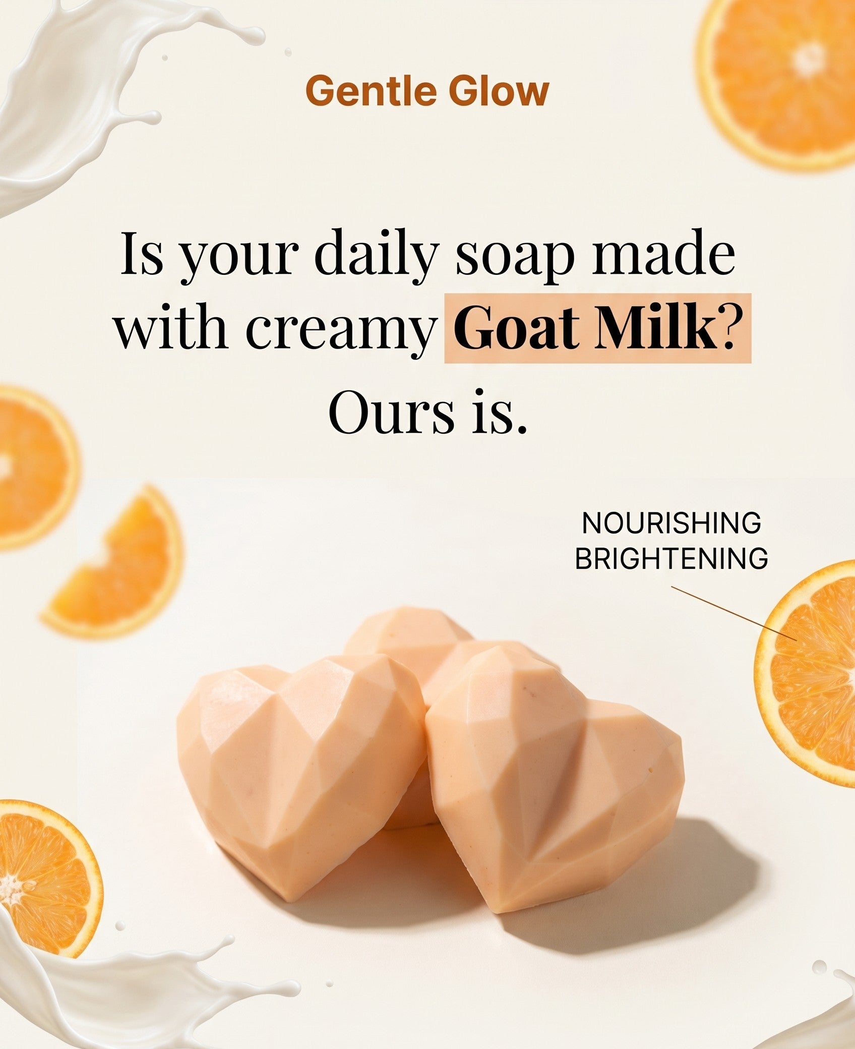 Goat Milk Orange Diamond Heart Soap