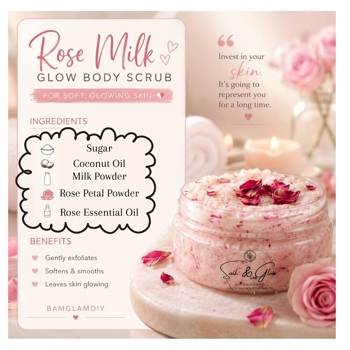 Rose Milk Glow Body Scrub